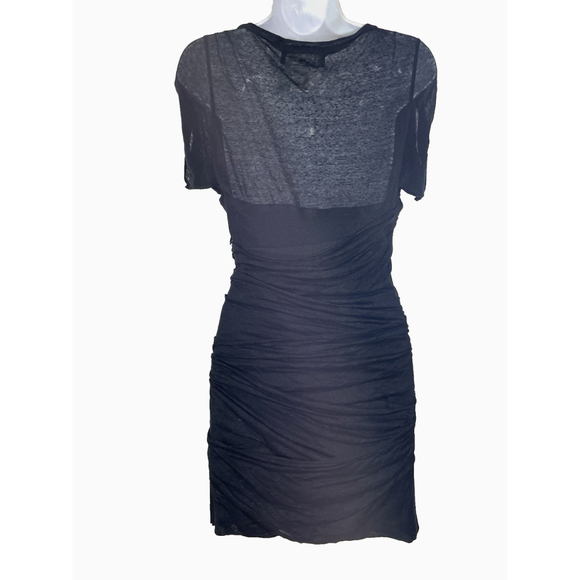 ISABEL MARANT Linen Bodycon Bandage Stretch Jersey Knit Draped Mini Dress Sz 1 - Picture 4 of 7